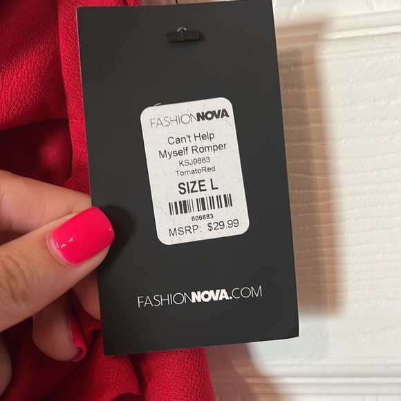 Fashion Nova Red Romper - Picture 2 of 4